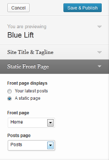 static-front-page