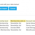 import member data with membership add on