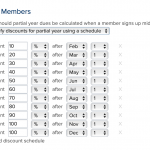 New member discount table