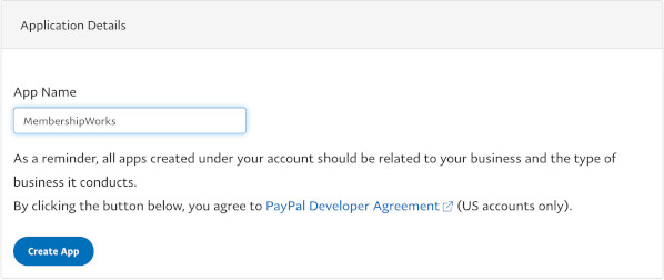 PayPal Checkout App Name