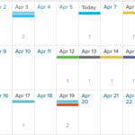 event calendar mobile view in grid format (screenshot)