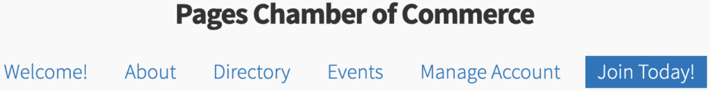 Join Today page in a website menu